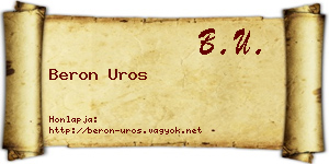 Beron Uros névjegykártya